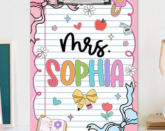 Personalized Teacher Gifts, Custom Teacher Clipboard With Name, Back To School Gift, Thank You Gift for Teacher, Teacher Appreciation Gift