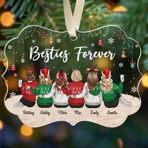 Personalized Best Friend Ornament, Besties Ornament, Gifts for Group Friendship, Custom Best Friend Gifts, BFF Christmas Gifts, Besties Gift