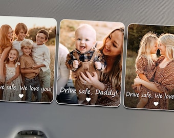 Custom Photo Car Visor Clip Gift for Dad Personalized Father's Day Gift for Grandpa, Gifts for Dad from Son or Daughter, Dad Birthday Gift