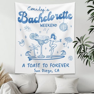 Custom Bachelorette Party Decor, A Toast to Forever Bachelorette Party Banner, Coastal Bachelorette Party Backdrop, Beach Bachelorette