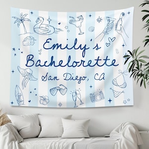 Custom Bachelorette Party Tapestry, Beach Bachelorette Party Backdrop, Bridal Shower, Bachelorette Party Decor,  Bachelorette Gift Decor