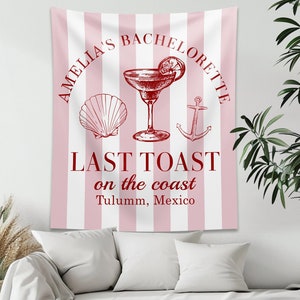 Custom Location Bachelorette Tapestry, Bachelorette Party Decor, Beach Bachelorette Backdrop, Personalized Bachelorette Beach Party Banner