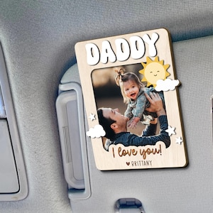 Personalized Gift For Dad, Custom Car Visor Clip, Fathers Day Gift, Dad Gift From Daughter, Gift For Husband, Custom Picture Frame