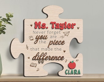 Personalized Gift For Teacher, Teacher Appreciation Gift, Custom Teacher Wooden Sign, Thank You Teacher Gifts, Teacher Desk Decor