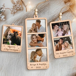 Personalized Photo Strip Christmas Ornament: Custom Holiday Photo Frame