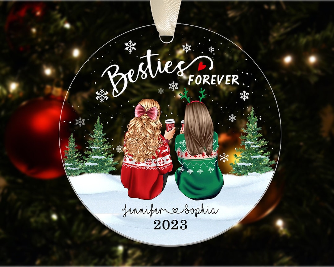 Personalized Besties Ornament Best Friend Christmas Ornament, Besties ...