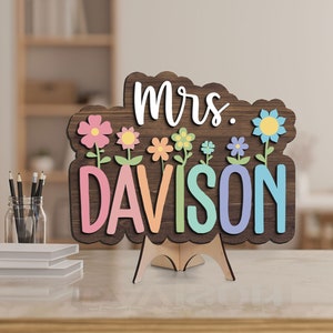Personalized Teacher Sign, Teacher Gifts, Teacher Appreciation Gifts, 3D Teacher Door Hanger, Classroom Welcome Sign, Gifts For Teacher image 5