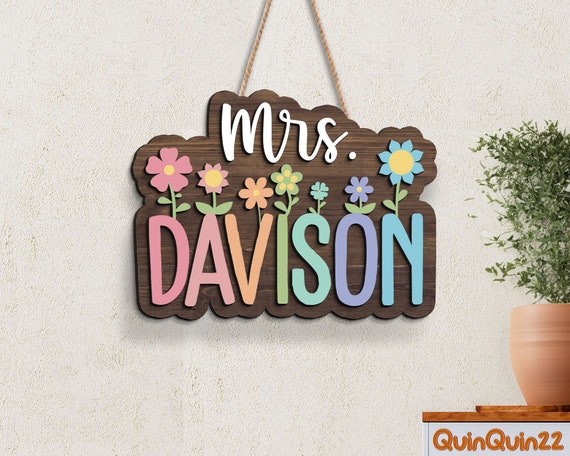 Personalized Teacher Sign, Teacher Gifts, Teacher Appreciation Gifts, 3D Teacher Door Hanger, Classroom Welcome Sign, Gifts For Teacher