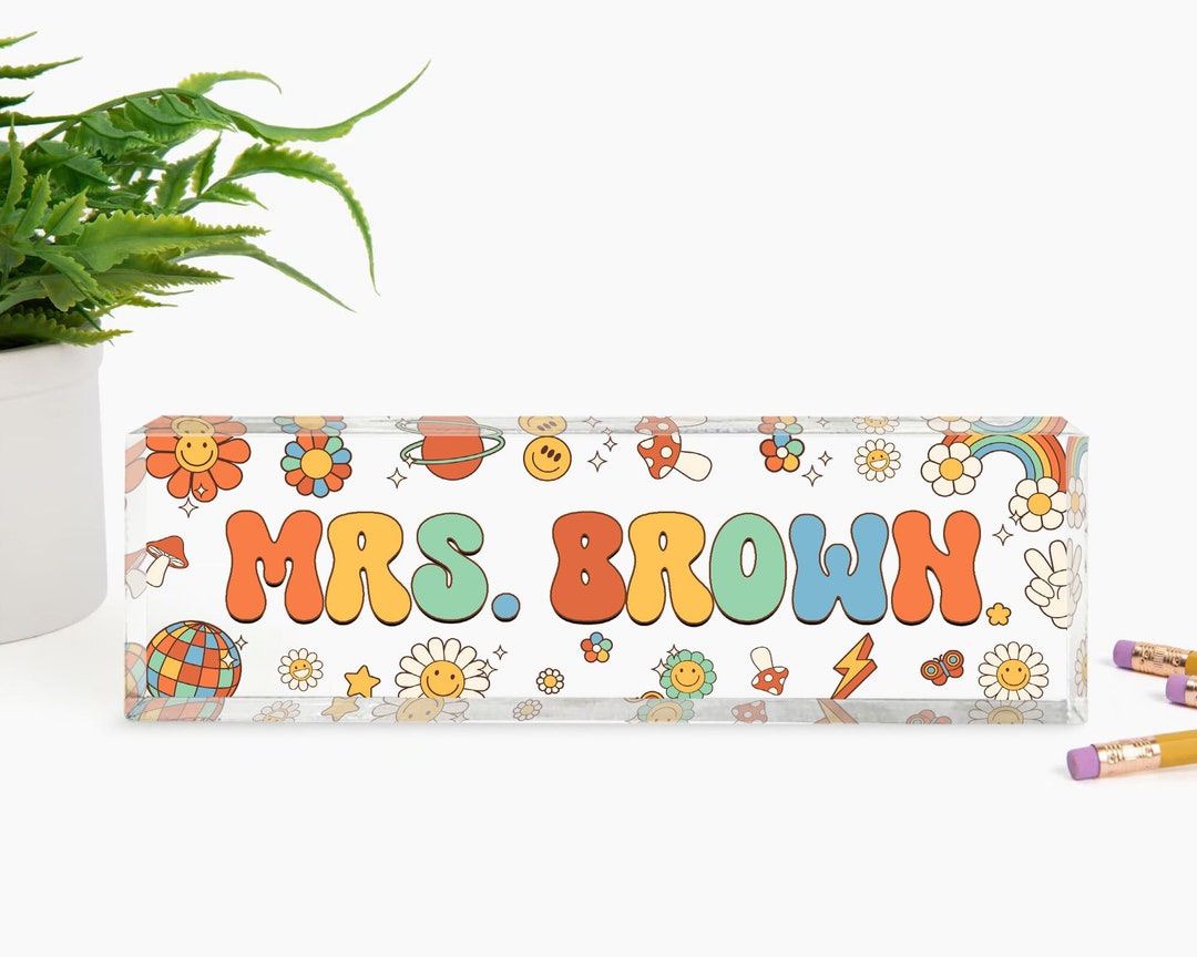 Personalized Teacher Gifts, Custom Teacher Name Sign, Teacher Desk Name ...