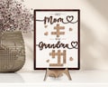 Gift For Mom, Grandma Gift, Mothers Day Gift, Personalized First Mom Now Grandma Wooden Sign, Crossword Puzzle Art Frame, Family Keepsake