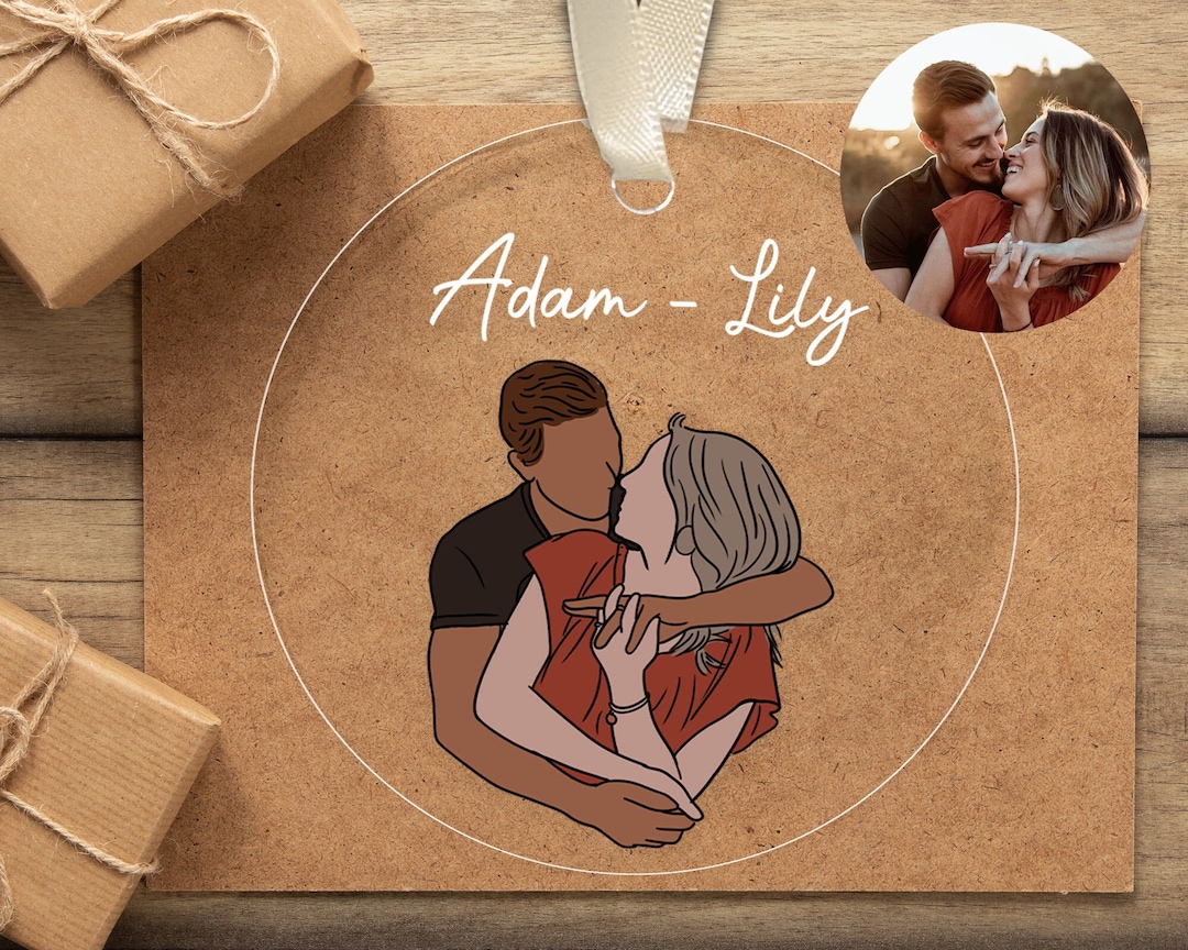 Personalized Couple Ornament, Christmas Ornament Gift for Couples, Custom Photo Ornament ...