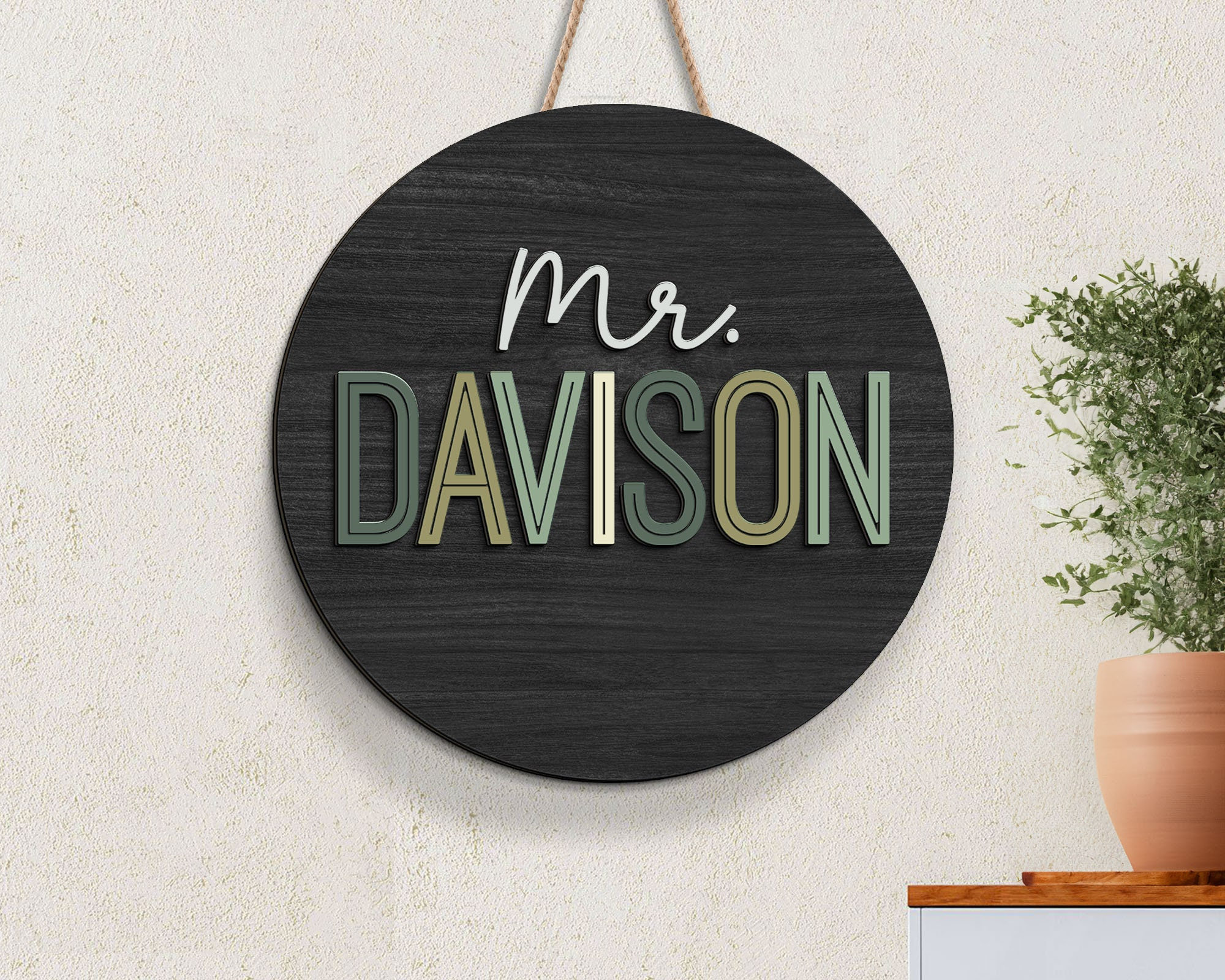 Teacher Door Hanger, Teacher Gifts Personalized, 3D Teacher Sign, Teacher Appreciation Gifts, Teacher Name Sign, Gift For Male Teacher