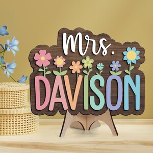 Personalized Teacher Sign, Teacher Gifts, Teacher Appreciation Gifts, 3D Teacher Door Hanger, Classroom Welcome Sign, Gifts For Teacher image 6
