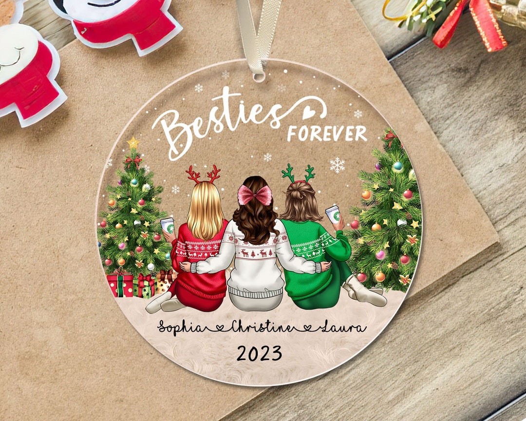 Besties Ornament Personalized, Custom Besties Gift, Best Friend