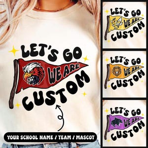 Custom Preppy Mascot Shirt, Personalized Mascot Shirt, Pennant Mascot Logo Shirts, College Mascot Game Day School Mascot Team Matching Shirt