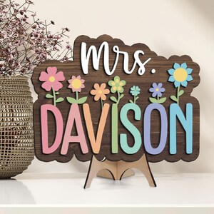 Personalized Teacher Sign, Teacher Gifts, Teacher Appreciation Gifts, 3D Teacher Door Hanger, Classroom Welcome Sign, Gifts For Teacher image 4