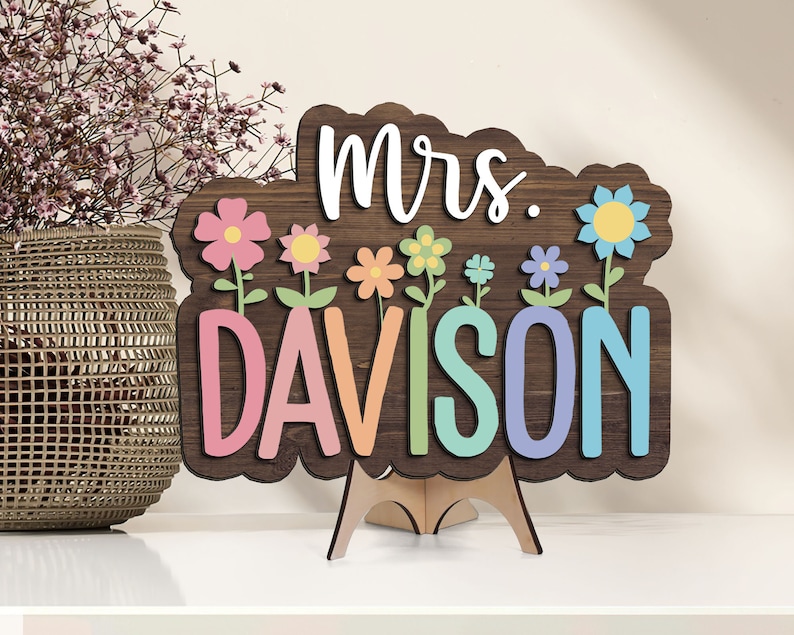 Personalized Teacher Sign, Teacher Gifts, Teacher Appreciation Gifts, 3D Teacher Door Hanger, Classroom Welcome Sign, Gifts For Teacher image 4