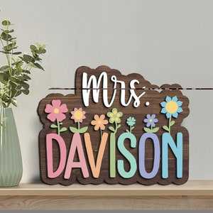 Personalized Teacher Sign, Teacher Gifts, Teacher Appreciation Gifts, 3D Teacher Door Hanger, Classroom Welcome Sign, Gifts For Teacher image 3