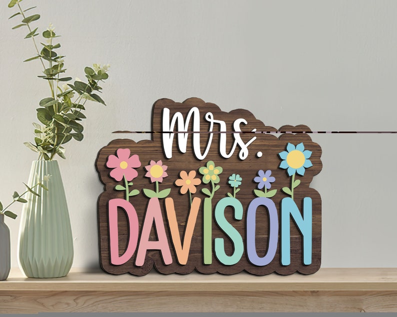 Personalized Teacher Sign, Teacher Gifts, Teacher Appreciation Gifts, 3D Teacher Door Hanger, Classroom Welcome Sign, Gifts For Teacher image 3