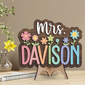 Personalized Teacher Sign, Teacher Gifts, Teacher Appreciation Gifts, 3D Teacher Door Hanger, Classroom Welcome Sign, Gifts For Teacher image 2