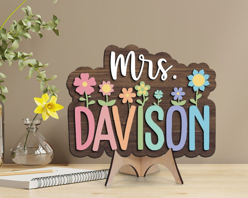 Personalized Teacher Sign, Teacher Gifts, Teacher Appreciation Gifts, 3D Teacher Door Hanger, Classroom Welcome Sign, Gifts For Teacher image 2