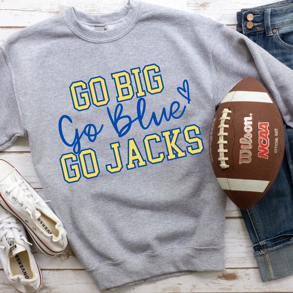 Jackrabbit Fan Crewneck, Jackrabbit Sweatshirt, Go Big Go Blue Go Jacks Sweatshirt