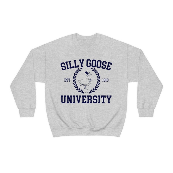 Unisex Silly Goose University Crewneck Sweatshirt, Funny Men's Sweatshirt, Funny Gift for Guys