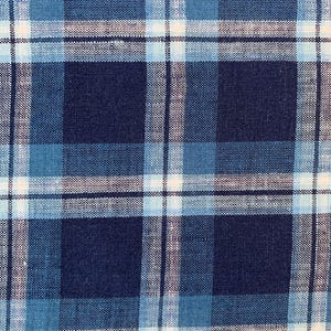 Linen handkerchief LARGE Rip Snorter men and women. Grey, Natural Brown, Blue check and White Navy Blue Beige check. 42cm square image 8