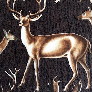 Deer and Stag large handkerchief mens Womens cotton hunting game hunting lodge nature outdoor. Brown and beige