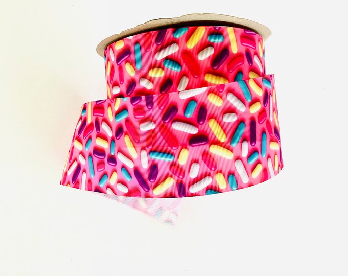 Sprinkle Ribon Pink Sprinkles 3 Inch Printed Ribbon Sold by the Yard - Etsy