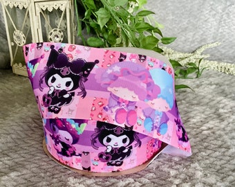 Kitty and friends 3 inch grosgrain ribbon