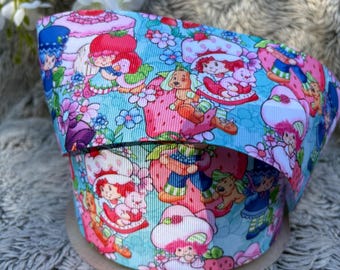 Cute strawberry girl 3 inch grosgrain ribbon
