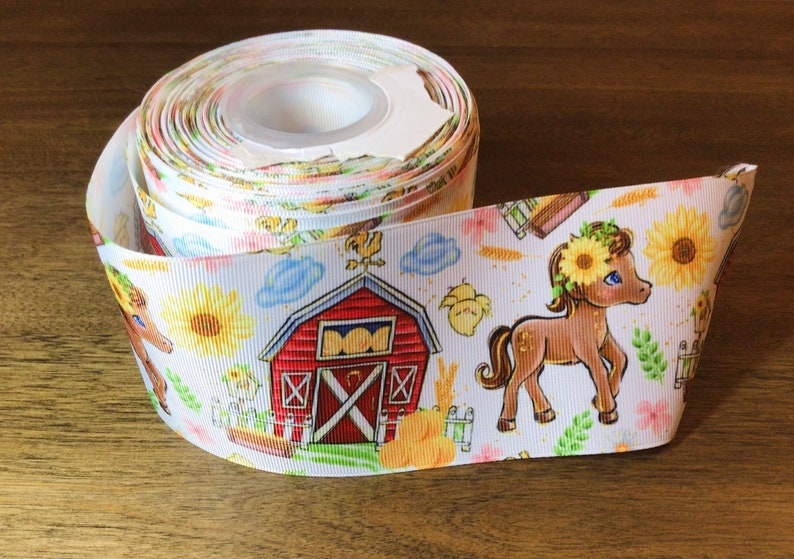 Barn Ribbon Cute Farm 3 Inch Grosgrain Ribbon - Etsy