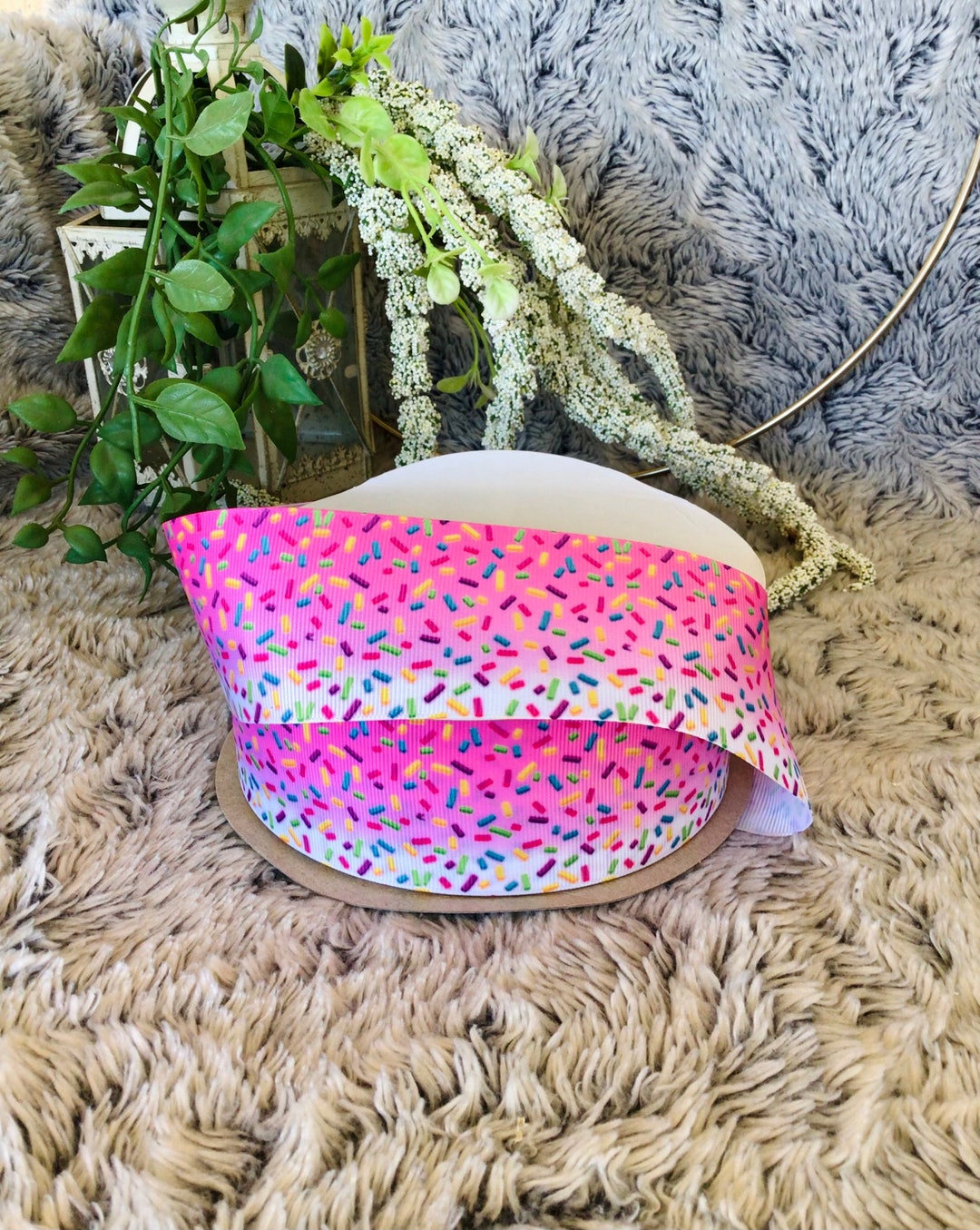Sprinkle Ribon Pink Sprinkles 2 Inch Grosgrain Ribbon - Etsy