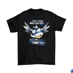 Blue Shell T-Shirt Unisex Adult Funny Sizes Mario Kart Taken Classic Retro 2022