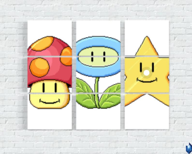 Super Mario Bros 3 Slot Machine Set Canvas Painting Wall Art Prints