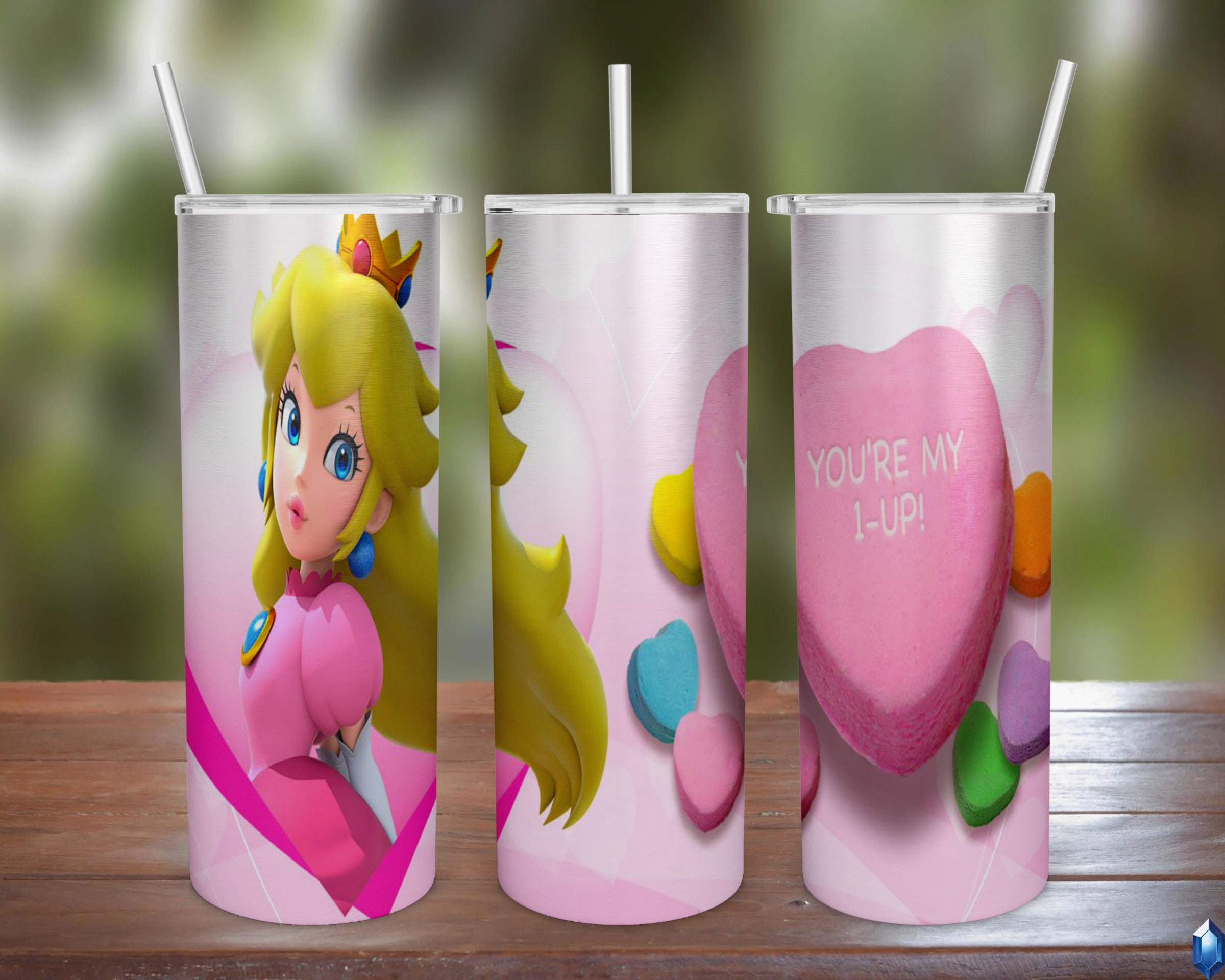 Kirby Work of Art Valentines 20oz & 30oz Stainless Steel Tumbler Straw Lid