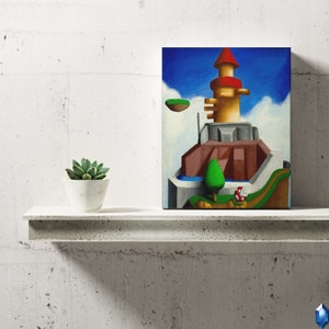 Whomp&#39;s Fortress Canvas Painting Wall Art Prints Decor Gifts Super Mario 64 2022