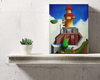 Whomp&#39;s Fortress Canvas Painting Wall Art Prints Decor Gifts Super Mario 64 2022