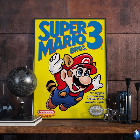 Super Mario Bros. 3 (NES Cover) 30x40 cm Framed Print