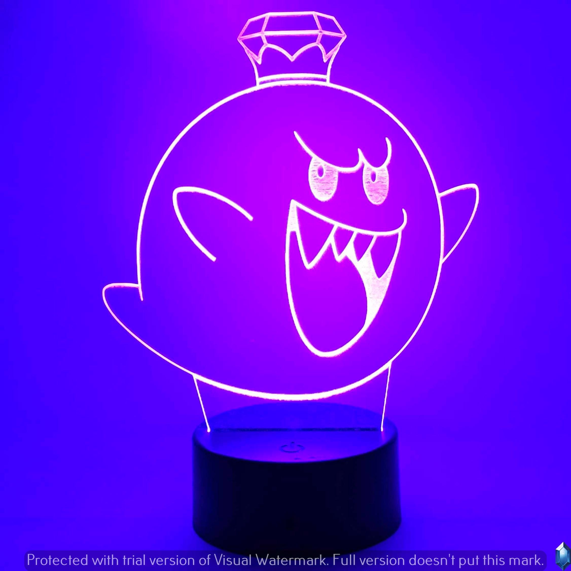 King Boo LED Light Lamp Halloween Acrylic Luigi's Mansion SMB1 Mario Bowser Ghost Castle SMW Night Light 3D Light Up