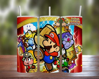 Paper Mario and the Thousand Year Door 20oz 30oz Stainless Steel Tumbler w/ Straw Lid 2022