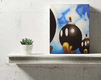 Bob-omb Battlefield Canvas Painting Wall Art Prints Decor Gifts Super Mario 64 2022