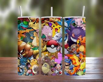 Gotta Catch &#39;Em All 20oz 30oz Stainless Steel Tumbler w/ Straw & Lid 2022