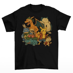 One Catch T-Shirt Unisex Adult Funny Sizes Luffy One Piece Pikachu Charizard