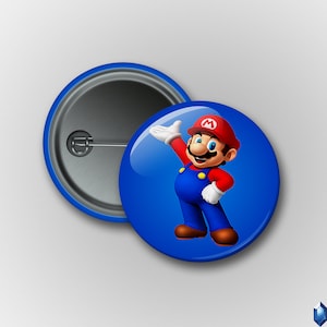 Super Mario Pin Buttons Badge Magnet 1.25in Video Game NES 2022