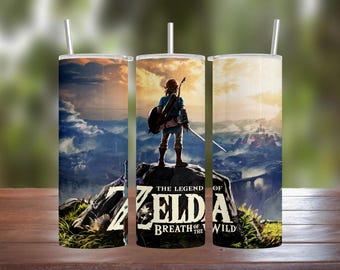 Zelda Breath of the Wild 20oz 30oz Stainless Steel Tumbler w/ Straw & Lid 2022