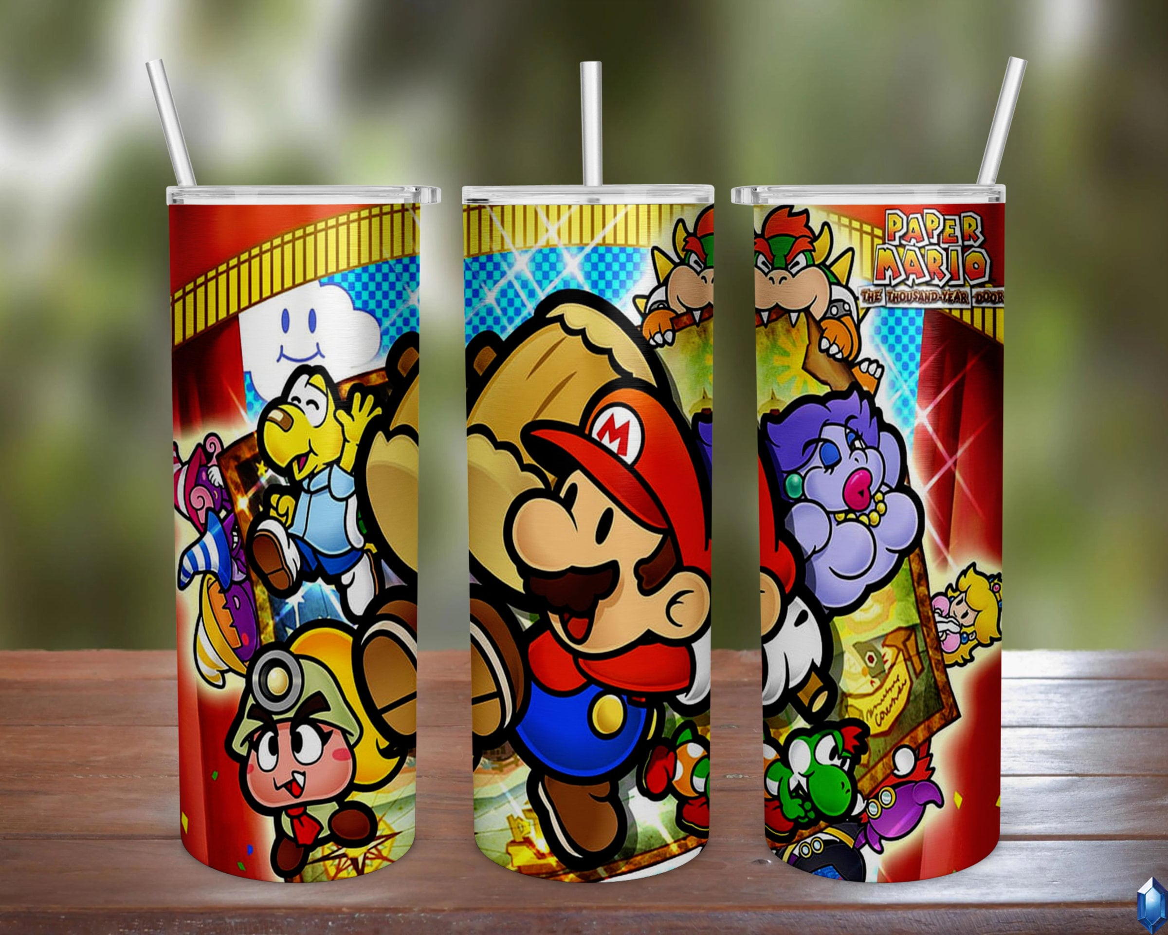 Super Mario 3 Collage 20oz & 30oz Stainless Steel Tumbler w/ Straw & Lid