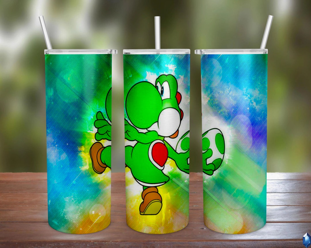 Yoshi Throwing Egg Bomb 20oz 30oz Stainless Steel Tumbler W/ Straw Lid