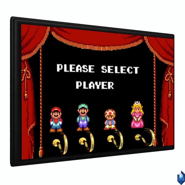 Super Mario Bros. 2 Player Select Key Holder Keys Organizer Hanger Wall Mount 2022